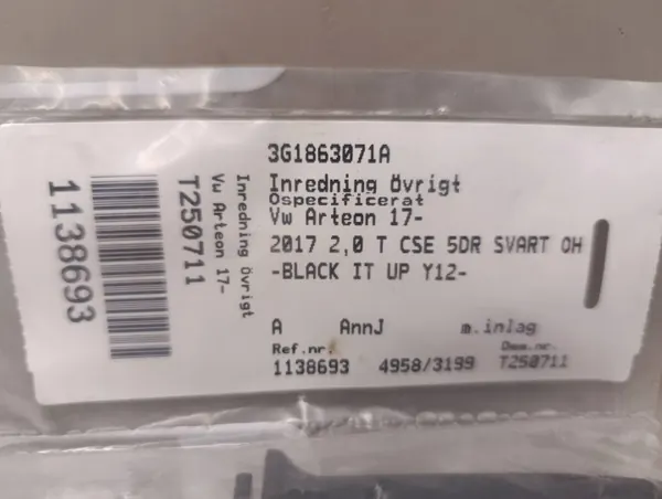 Cendrier tunnel avant OEM 3G1863071 pour Volkswagen PASSAT B8 image 3