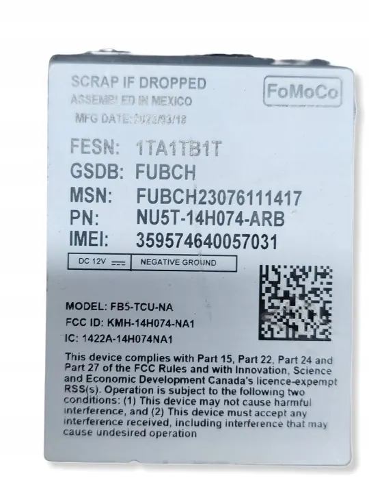 Module Interface Ford Edge Lift OEM NU5T14H074ARB image 3
