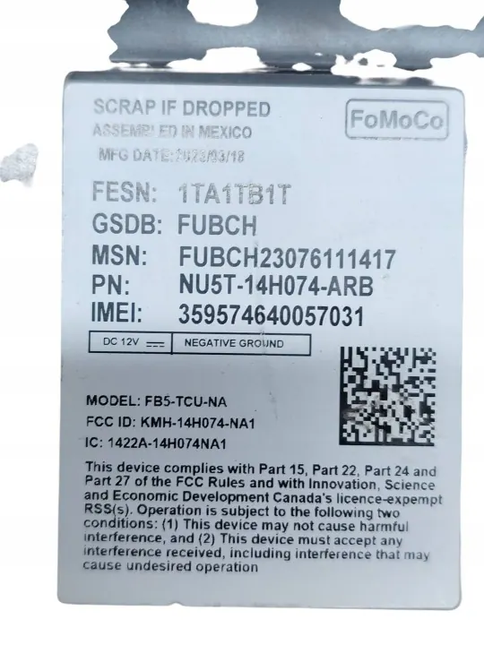 Module Interface Ford Edge Lift OEM NU5T14H074ARB image 4