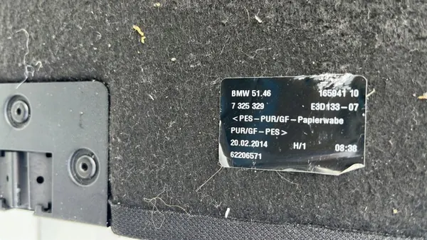 BMW 3 GT F34 Kofferraumablage hinten OEM 7325329 image 5