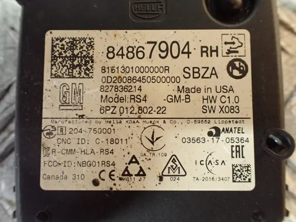 Sokea kulma tutka oikea taka OEM 84867904 image 3
