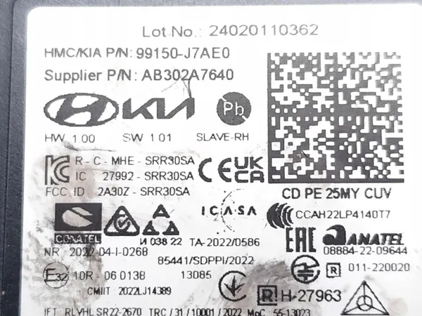 Kia XCeed Tutkasensori OEM 99150-J7AE0 Käytetty image 7