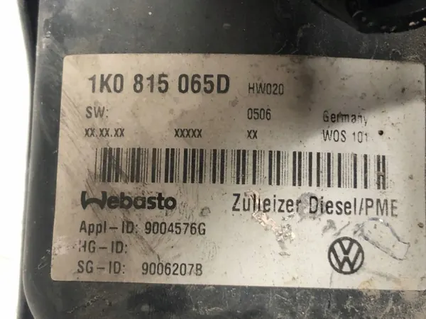 2006 VW Touran I Calefacción Webasto 1K0815065D image 4