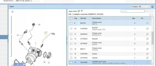 Sensor Lambda Volvo S60 2015 OEM 32253665 image 5