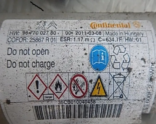 PEUGEOT 508 Start-Stop Condensator Module OEM 9675015880 image 3