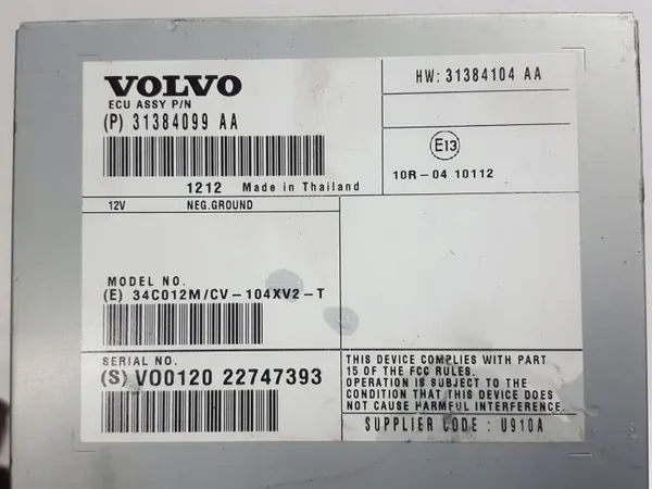 Amplificateur radio Volvo V40 II OEM 31384099AA image 3