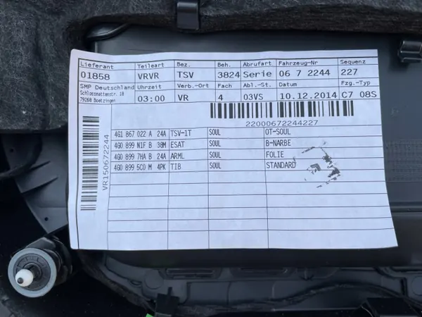 Panneau de porte avant OEM 4G1867022A Audi A6 C7 image 8
