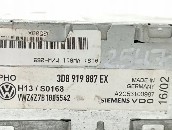 Volkswagen Phaeton CD/DVD-vaihtaja OEM 3D0919887EX image 5