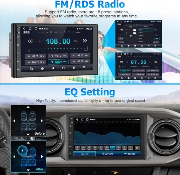 SH4AMPOD 2-DIN Radio mit Android Auto CarPlay 7" image 3
