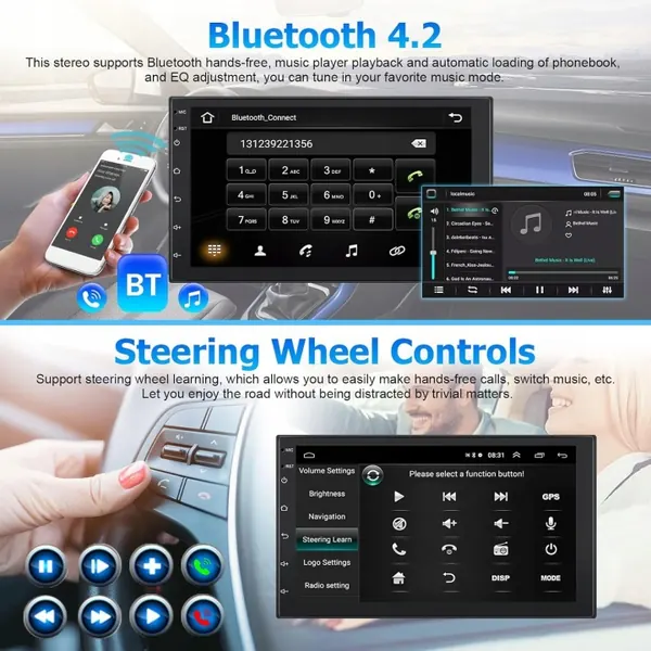 SH4AMPOD 2-DIN Radio mit Android Auto CarPlay 7" image 4