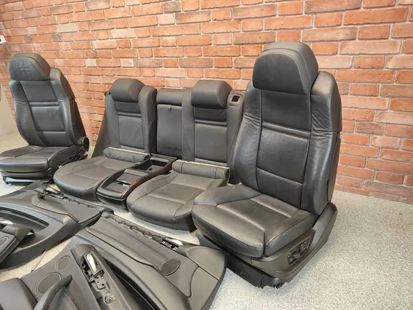 BMW X6 E71 Comfort Seats Black Leather Heated Set OEM 9146207 image 2