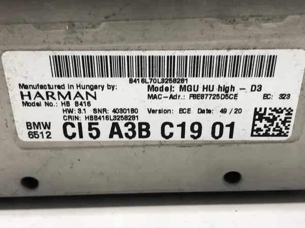 RADIO BMW G30 5A3BC19 REPRODUTOR MULTIMÍDIA, ESTÉREO image 4