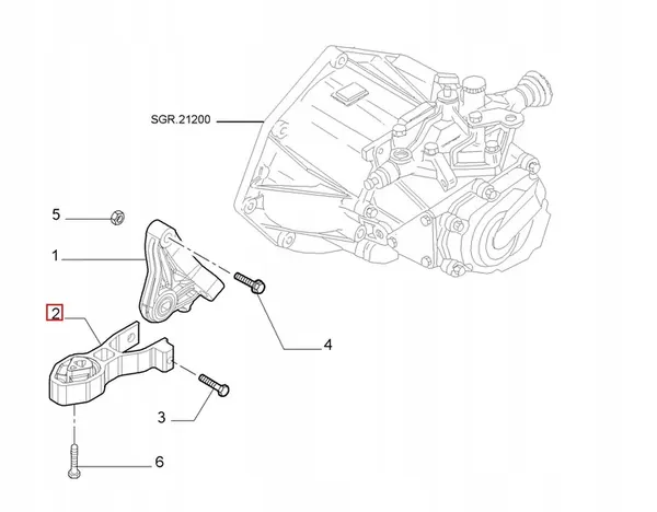 Soporte de Motor Alfa Romeo Mito 1.6 JTD 50510781 image 3