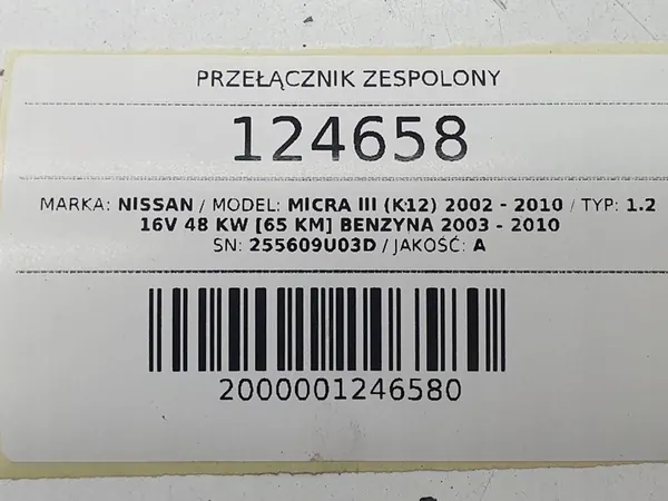 Kombischalter Band Nissan Micra III K12 255609U03D image 10