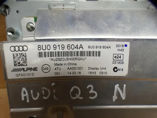 Écran LCD monte-charge Audi Q3 8U OEM 8U0919604A image 4