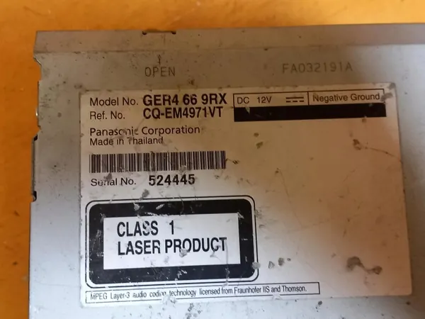 Radio Mazda CQEM4971VT para 6 Estate 2008 2.2L Diesel image 5