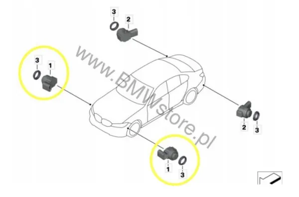 BMW G20 LCI PDC Sensor Set OEM 66205A1F865 image 2