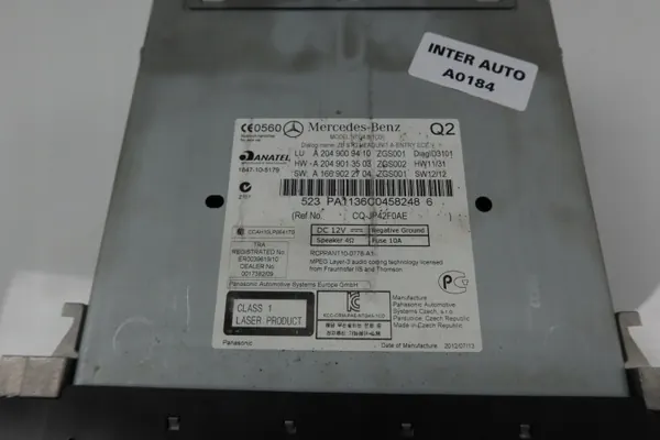 Rádio Mercedes W204 OEM 2049009410 Usado image 8