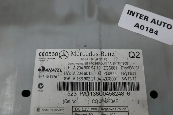 Rádio Mercedes W204 OEM 2049009410 Usado image 9