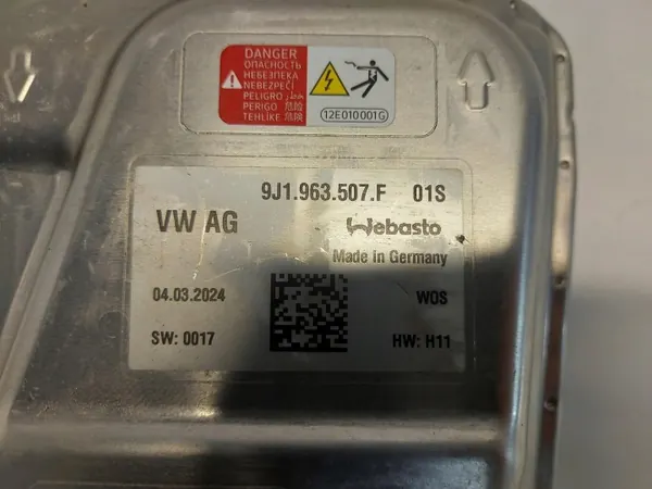 Porsche Taycan 4S 9J1 2021 Module Chauffage Webasto 9J1963507F-JLK0121 image 3