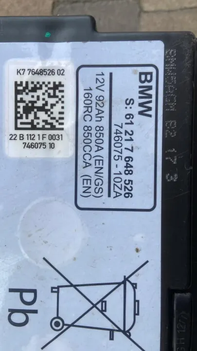 BMW OEM 7648526 Akku 92Ah 850A AGM image 6