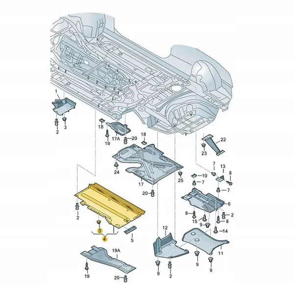 Nedre Underbodsskydd Audi A4 B8 A5 Vänster image 2