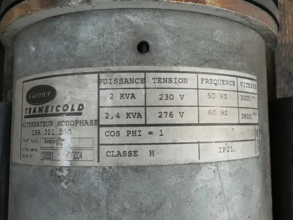 Générateur LSA 321 L10 230/276V 2/2.4kVA Carrier image 5
