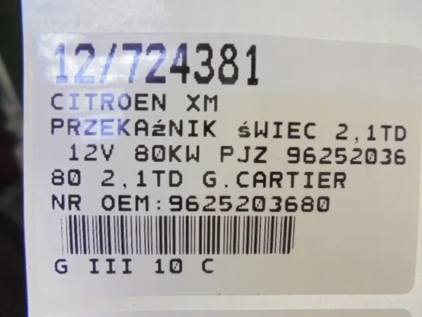 Glödstiftrelä Citroen XM OEM 9625203680 image 6