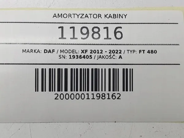 Amortecedor cabine OEM 1936405 para DAF XF 106 image 6