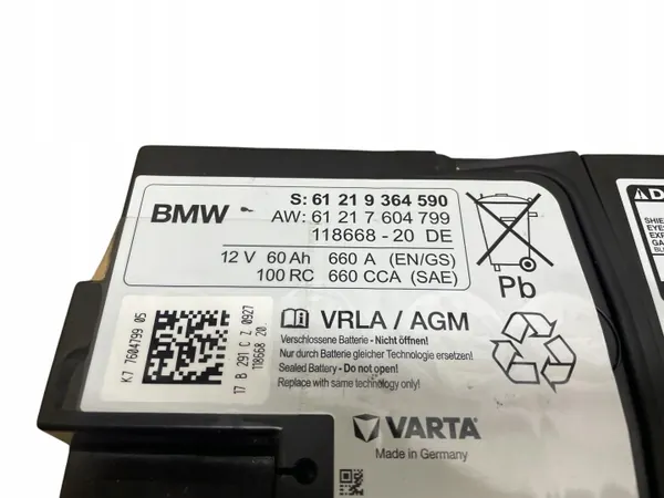 Batterie AGM OEM 9364590 12V 60Ah pour BMW Start-Stop image 4