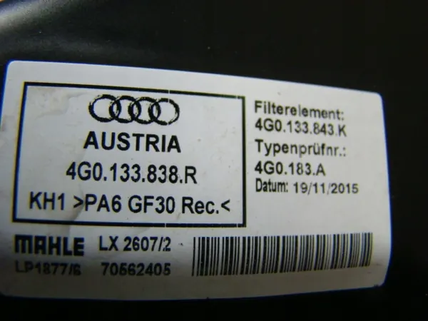Ilmansuodattimen kotelo Audi A6 C7 4G0133838R image 4