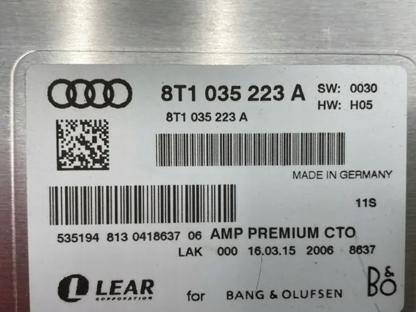 Audi B&O Ljudförstärkare OEM 8t1035223a - Begagnad image 6
