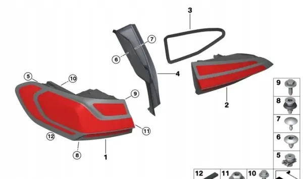 BMW 2-serie F22 Achterlichtkap Rechts OEM 63219491490 image 3