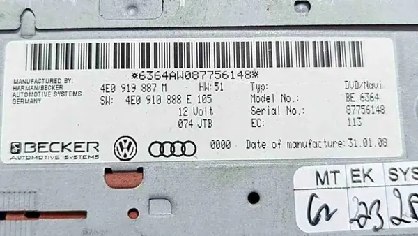 Käytetty CD-vaihtaja OEM 4E0910888E Audi A6 2.7L Diesel image 4