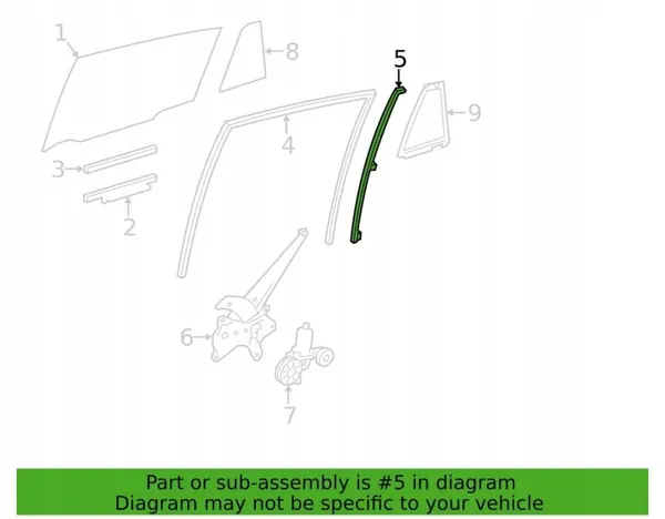 Toyota RAV4 13-18 Linker Achterdeur Ruitverdelerlijst 6740842040 image 3