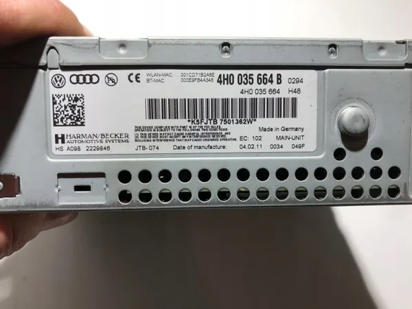 Station multimédia Audi A8 S8 D4 4H 2012 OEM 4H0035664B image 5