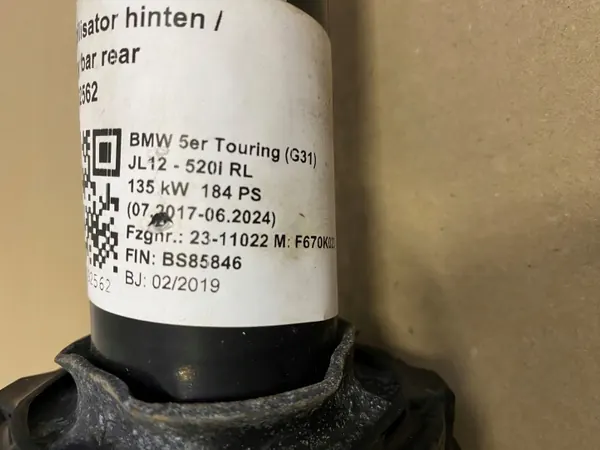 BMW 5 G31 vänster bak luftfjädring OEM 6882825 image 5