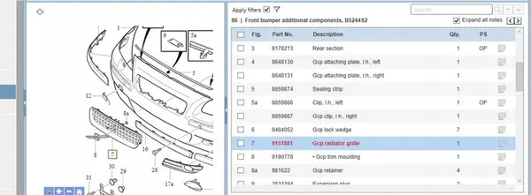 Grille VOLVO S60 II 2.4L diesel 2003 image 6