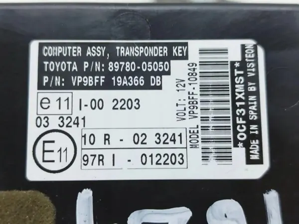 Module Immobilisateur Toyota OEM 8978005050 - Occasion image 8