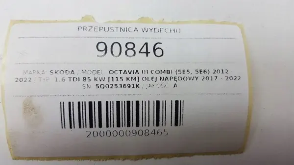 Avgasfläkt OEM 54TG3QWRT för Skoda Octavia III image 6