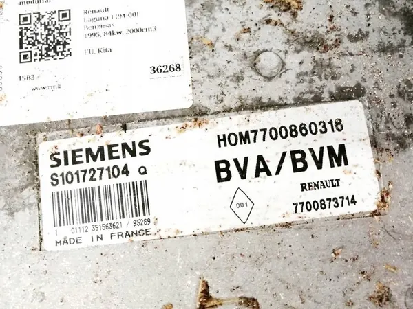 Ordinateur de moteur Renault Laguna 1996 2.0L 7700860316 image 3