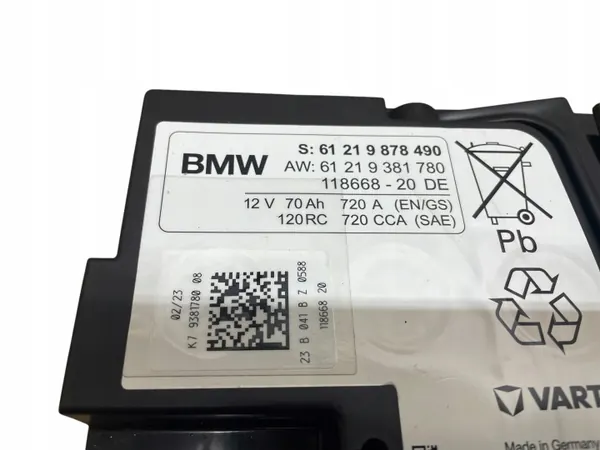 AGM Start-Stop Akku OEM 9878490 12V 70Ah BMW image 4