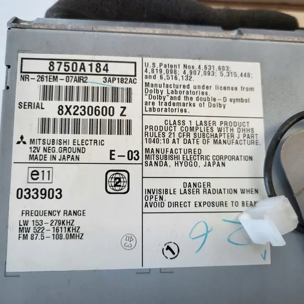 Unité Radio Navigation Mitsubishi OEM 8750A184 image 6