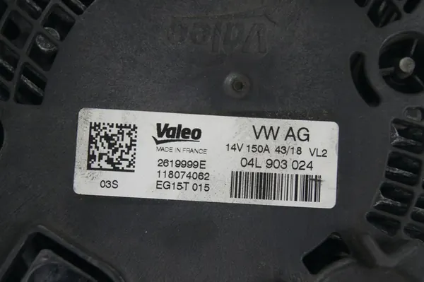 Vaihtovirtageneraattori Audi VW Skoda 14V 150A image 5