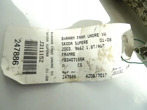 VW PASSAT B5 Braccio di Controllo Anteriore Sinistro 4B0407155A image 3