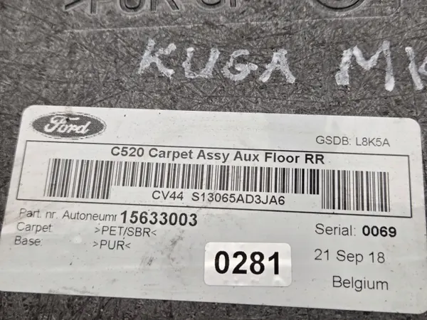 FORD KUGA MK2 Plancher de coffre OEM M9ME 0281 image 3