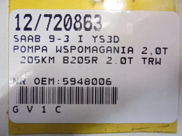 SAAB 9-3 I YS3D Bomba de direção assistida OEM 5948006 image 8