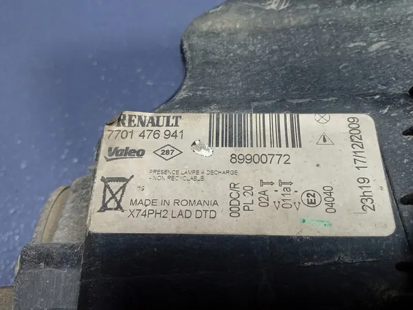 FARO DIREITO XENON RENAULT LAGUNA II LIFT EU 7701476941 image 5