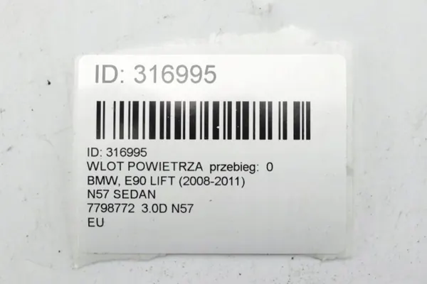 BMW Luftansaugung OEM 7798772 - Gebraucht image 7