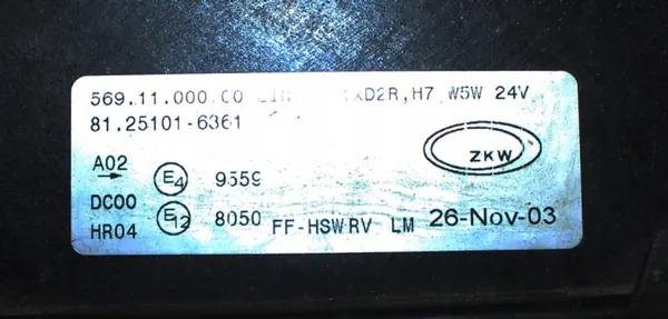 Phare MAN TGA OEM 81251016361 - État d'occasion image 4